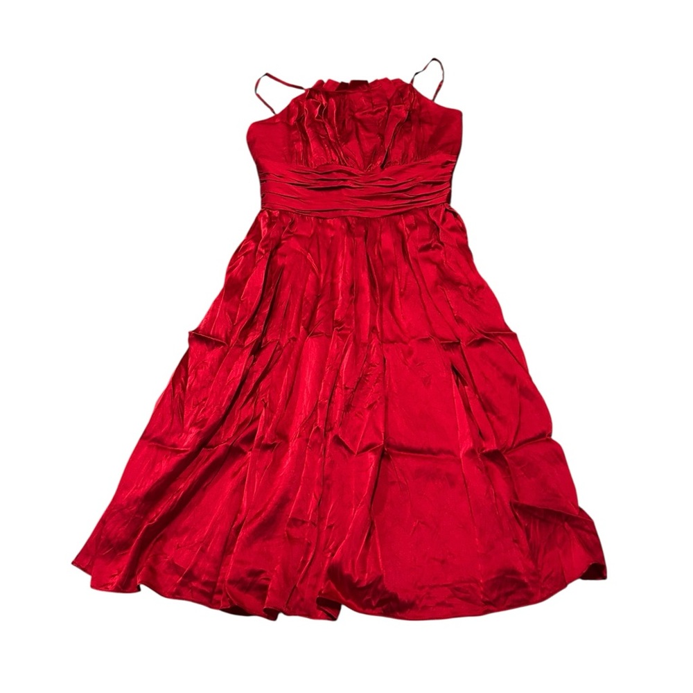 SUZI CHIN X MAGGIE BOUTIQUE red silk blend dress
